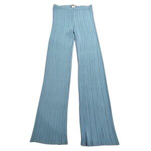 Issey Miyake Light Blue Pleated Wide-Leg Pants